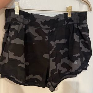 Camo print athletic shorts
